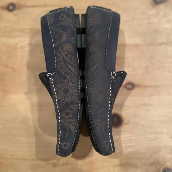 Robert Graham Brown Tan Paisley Skull Unisex Loafers Flats 10.5 Goth - Picture 1 of 6